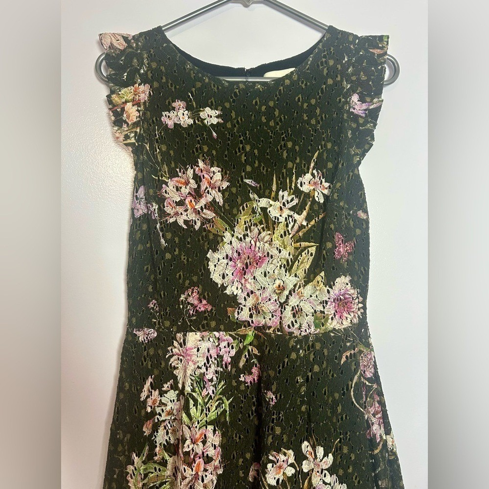 Eri + Ali Anthropologie Nevaeh Floral Lace Fit & Flare Dress Size 6 - Picture 7 of 11
